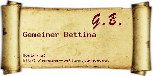 Gemeiner Bettina névjegykártya